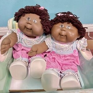 Vintage Cabbage Patch Kids Twin Toddler Dolls AA Girls